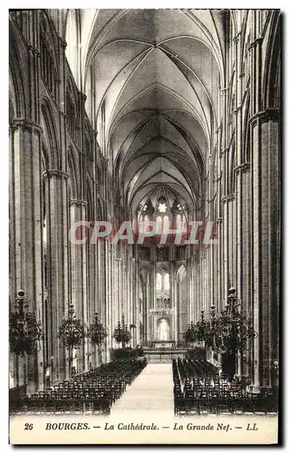 Cartes postales Bourges la Cathedrale La Grande nef