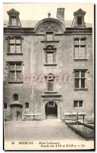 Cartes postales Bourges Hotel Lallemant Facade Est