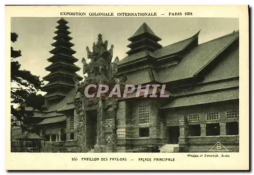Cartes postales Exposition Colonlale Internationale 1931 Paris Pavillon Des Pays Bas Facade principale
