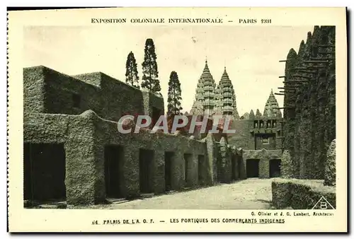 Cartes postales Exposition Colonlale Internationale 1931 Paris Les Portiques Des Commercants indigenes