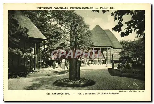 Cartes postales Exposition Colonlale Internationale 1931 Paris Cameroun Vue D Ensemble Du Grand Pavillon