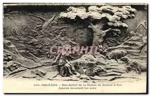 Ansichtskarte AK Orleans Bas Relief de La Statue de Jeanne D Arc Jeanne ecoutant des voix