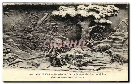 Cartes postales Orleans Bas Relief de La Statue de Jeanne D Arc Jeanne ecoutant des voix