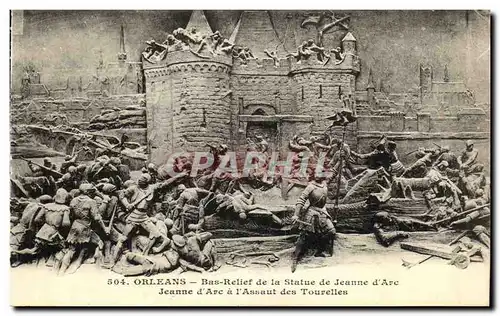 Ansichtskarte AK Orleans Bas Relief de La Statue de Jeanne d Arc a l assaut des Tourelles