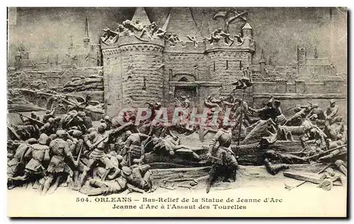 Cartes postales Orleans Bas Relief de La Statue de Jeanne d Arc a l assaut des Tourelles