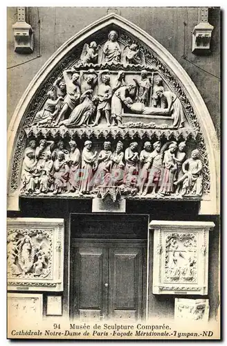 Cartes postales Musee de Sculpture Comparee Portail de la Cathedrale Notre Dame de Paris Facade