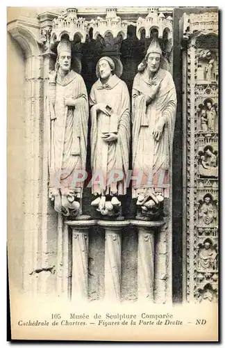 Ansichtskarte AK Musee de Sculpture Comparee Cathedrale du Chartes Figures de la Porte de Droile