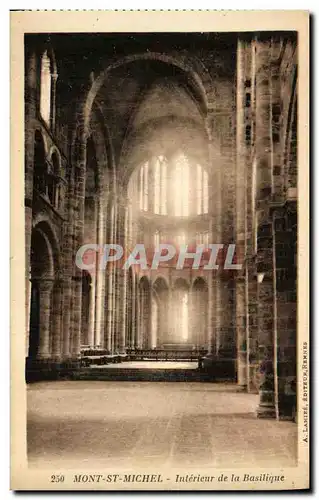 Ansichtskarte AK Mont St Michel Interieur de la Basilique