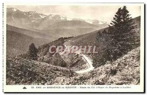 Cartes postales Environs de Bagneres de Bigorre route du col d Aspin de Bagneres a Luchon