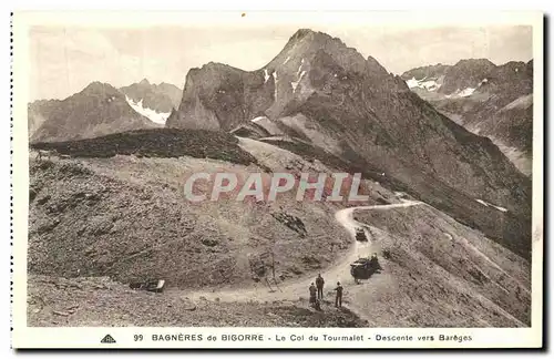 Ansichtskarte AK Bagneres de Bigorre Le Col du Tourmalet Descente vers Bareges