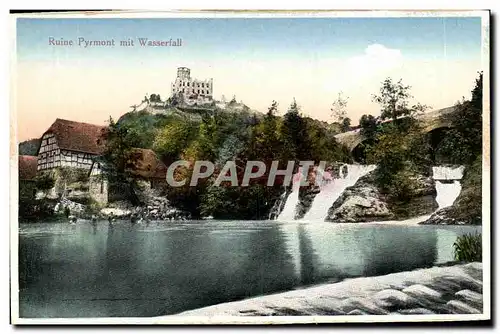 Cartes postales Ruine Pyrmont mit Wasserfall