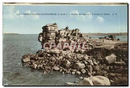 Ansichtskarte AK Perros Guirec Ploumanach Rocher du Squevel a la Pointe du Diable