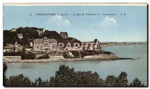 Cartes postales Perros Guirec La Baie de Trestraou et La Roseraie