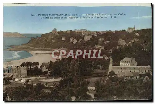 Cartes postales Perros Ploumanach La Plage de Trestraou et Casino L Hotel des Bains et les Villas