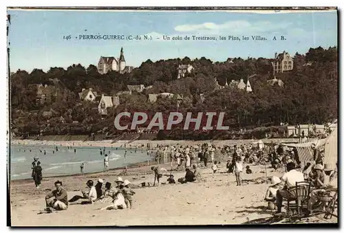 Cartes postales Perros Guirec Un Coin de Trestraou les Pins les Villas