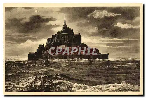 Cartes postales Le Mont St Michel Le Mont par temps d equinoxe