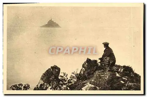 Cartes postales Le Mont St Michel Le Mont vu de I llot de Tombelaine