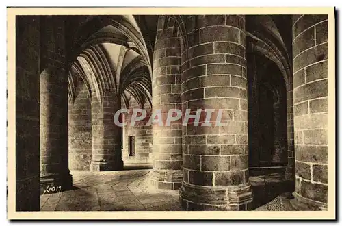 Cartes postales Le Mont St Michel Abbaye La Crypte des Gros Piliers