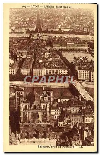 Ansichtskarte AK Lyon L Eglise Saint Jean et Bellecour preise de Fourviere