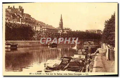 Ansichtskarte AK Lyon Vue sur la Saone vers Saint Georges