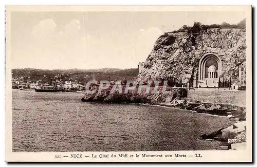 Ansichtskarte AK Nice Le Quai du Midi et le Monument aux Morts