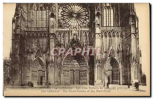 Cartes postales Strasbourg La Cathedrale Les Trois Portails de la facade principale