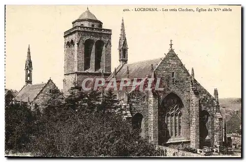 Cartes postales Locronan Les trois Clochers Eglise du 15eme