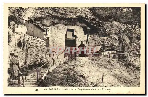 Ansichtskarte AK Dieppe Habitation de Troglodytes dans les Falaises