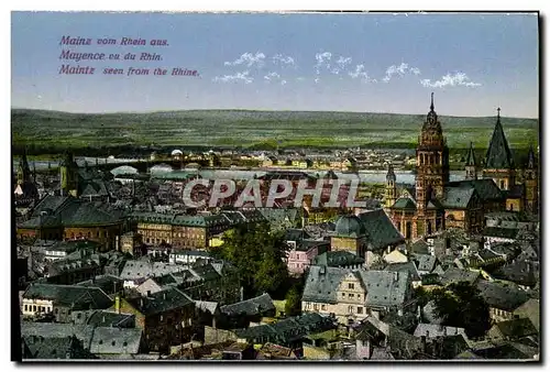 Cartes postales Mainz Vom Rhein aus