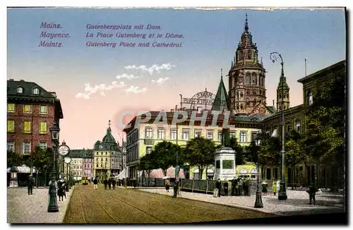 Cartes postales Mainz Gutenbergplatz mit Dom