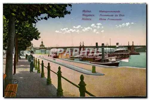 Cartes postales Mayence Promenade du Rhin