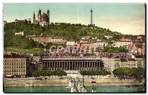 Ansichtskarte AK Lyon Palais de justice et le coteau de Fourviere