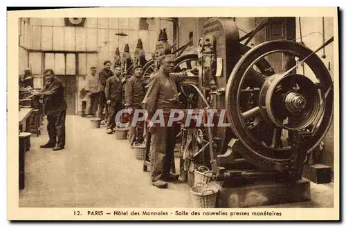 Cartes postales Paris Hotel des Monnaies Salle des nouvelles presses monetaires