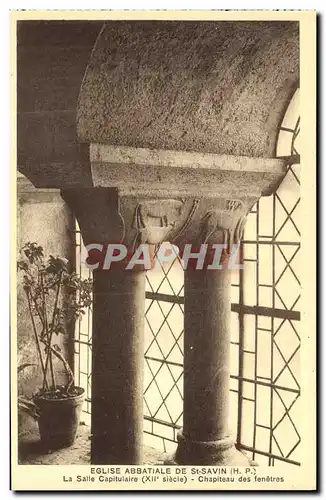 Ansichtskarte AK Eglise Abbatale De St Savin La Salle Capitulaire Chapiteau des fenetres