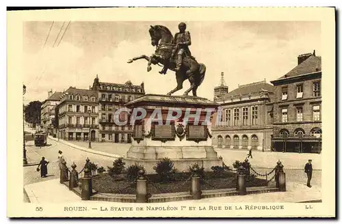 CAP Rouen La Statue De Napoleon 1er et la rue de la Republique