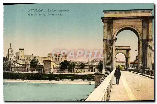 Cartes postales Avignon Le Pont Suspendu et le Palais des Papes