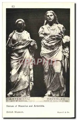 Cartes postales Statues of Mausolus and Artemisia British Museum British Museum Grece