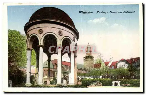 Cartes postales Wiesbaden Neroberg Tempel und Restaurant