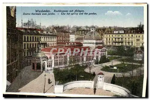 Cartes postales Wiesbaden Kochbrunnen mit Anlagen