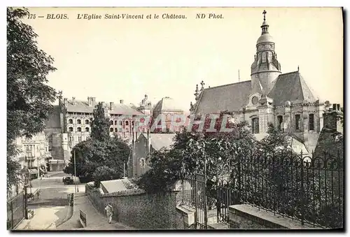 Ansichtskarte AK Blois L Eglise Saint Vincent et le Chateau