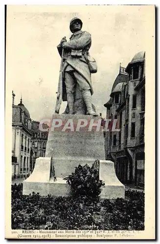 Cartes postales Reims Monument aux Morts des 132 et 332eme RI ilitaira