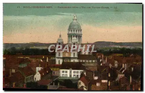 Cartes postales Boulogne sur Mer Panorama Vers L Eglise Notre Dame