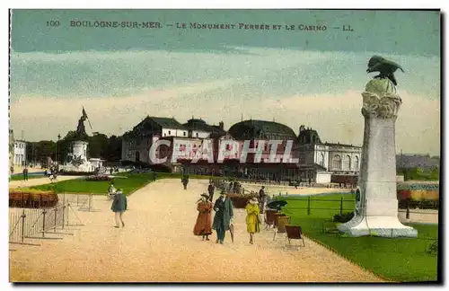 Cartes postales Boulogne sur Mer La Monument Ferber Et Le Casino