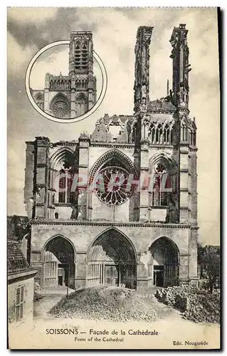 Ansichtskarte AK Soissons Facade de la Cathedrale