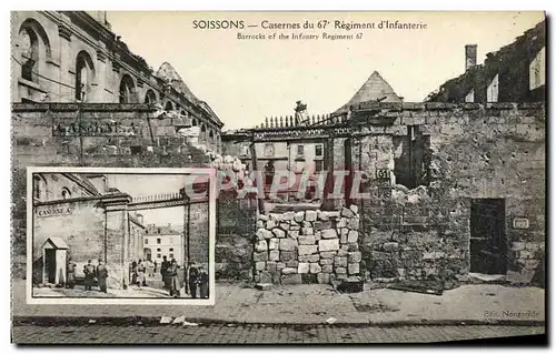 Cartes postales Soissons Casernes du 67eme regiment d infanterie Militaria