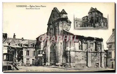 Ansichtskarte AK Soissons Eglise Saint Pierre Militaria