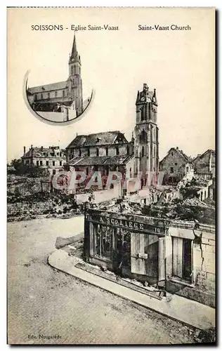 Cartes postales Soissons Eglise Saint Vaast Militaria