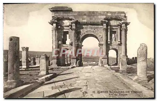 Ansichtskarte AK Ruines Romaines De Timgad Arc de Trajan