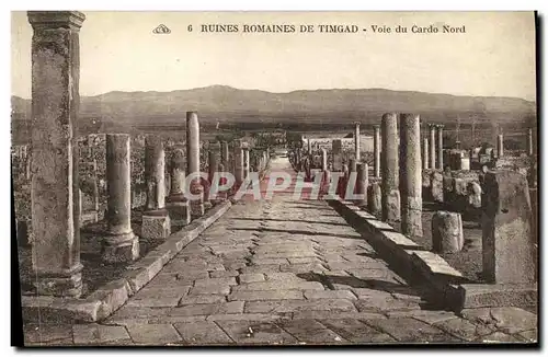 Ansichtskarte AK Ruines Romaines De Timgad Voie du Cardo Nord