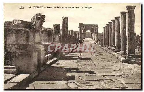 Cartes postales Ruines Romaines Voie du Decumanus et Arc de Trajan